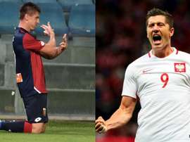 Piatek y Lewandowski, presente y futuro de Polonia. AFP