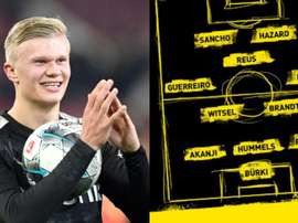 Haaland se podría quedar en el banquillo. AFP/BVB