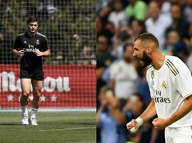 Benzema et Jovic ne comprennent pas. AFP/RealMadrid