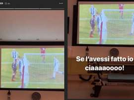 Balotelli commente l'action. Instagram/mb459