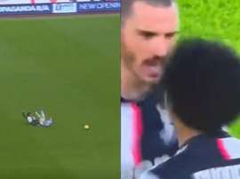 Cuadrado expulsé contre la Lazio. Capturas/DAZN
