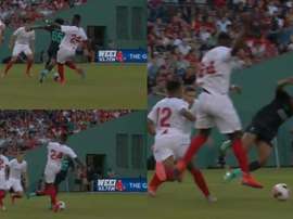 Gnagnon lanzó una patada criminal sobre Larouci. Capturas/LFCTV