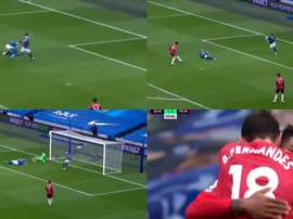 Rashford humilló a la defensa del Brighton para hacer el 1-2. Captura/DAZN