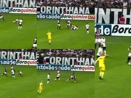 A jogada mais estranha no Corinthians-São Paulo deste fim de semana. Capturas/FoxSports
