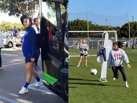 Alex Morgan surprend et s'entraîne, enceinte de sept mois. Twitter/USWNT/BeastModeSoccer