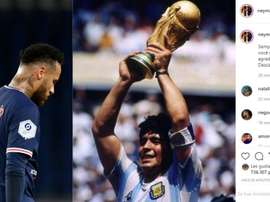 Maradona falleció con solo 60 años. AFP/Instagram/neymarjr