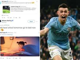 Folen converteu-se no jogador inglês mais jovem a marcar na Champions. Twitter/PhilFoden