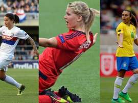 Hegerberg, Marozsán et Vieira sont les trois finalistes. AFP