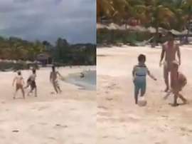 Férias e futebol com Messi. Capturas/SCESPN