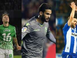 Loren Morón, Willian José e Lucas Pérez, alvos do Barcelona. EFE/BeSoccer