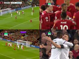 Wijnaldum a ouvert le score pour Liverpool, mais Diop lui a répondu 3 minutes après. Capture/DAZN/NB