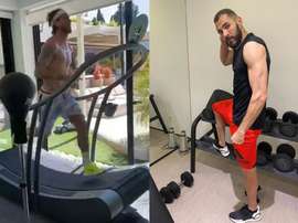 Todos em casa devido a pandemia do coronavírus. Twitter/SergioRamos/KarimBenzema