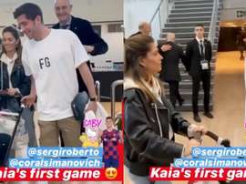 Sergi Roberto's daughter visits Camp Nou at age of three months. Captura/sergiroberto