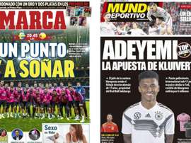 Estas son las portadas de la prensa deportiva de hoy. Montaje/Marca/MD