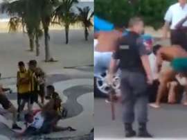 Batalla campal y brutales palizas con la policía como testigo. Captura/JogoExtra