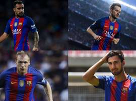 Montage de Alcácer, Rakitic, Mathieu et André Gomes. BeSoccer