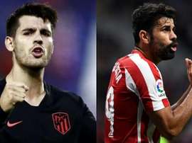 Alvaro Morata e Diego Costa, le uniche due punte a disposizione di Simeone. AFP
