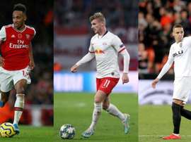 Aubameyang, Werner e Rodrigo são favoritos ao ataque do Barcelona. AFP/EFE