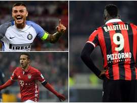 Photo-montage de Balotelli, Icardi et Thiago. BeSoccer