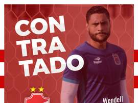Montaje de bienvenida de Vila Nova a Wendell, su nuevo portero. VilaNovaFC
