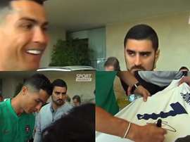 Cristiano a signé un maillot du Real Madrid. Capture/SportMediaset