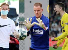 Saiba a posição desses três jogadores do Barça. AFP/EFE