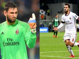 L'AC Milan cherche une sortie à Donnarumma et Suso. Montaje/EFE