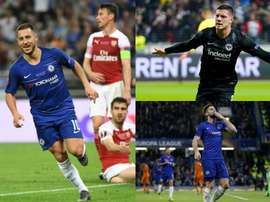 Hazard, Jovic y Giroud, nominados al 'MVP' de la Europa League 18-19. AFP