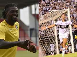 Olimpia réunirait le duo Adebayor-Santa Cruz. Montage/AFP/EFE