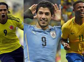 Montage de Falcao, Luis Suárez et Gabriel Jesús. BeSoccer