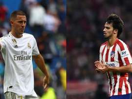 Montagem de Hazard e João Félix. AFP/EFE