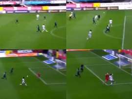 Montaje de la asistência de Coutinho para gol do Bayern contra o Padderborn. Capturas/Bundesliga