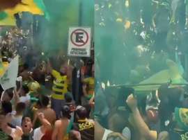 El 'Halcón' y su afición se olvidaron del COVID-19. Captura/ESPN
