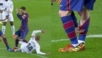 Escalofriante: Pulido le clavó los tacos a Messi en la pantorrilla