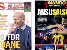 Les Unes des journaux sportifs en Espagne du 03/02/2020. Montage/AS/MD