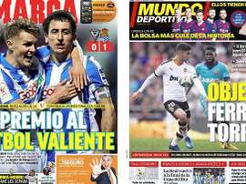 Les Unes des journaux sportifs en Espagne du 5 mars 2020. Montage/Marca/MundoDeportivo