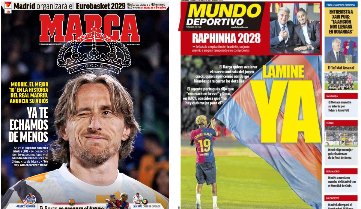 Portadas de la prensa deportiva del 23-05-25