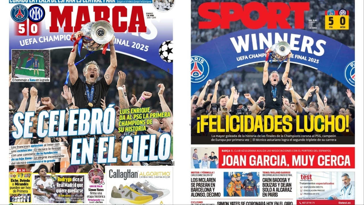 Portadas de la prensa deportiva del 01-06-2025