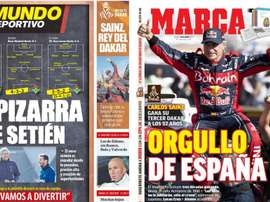 Les Unes des journaux sportifs en Espagne du 18/01/2020. MD/Marca
