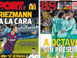 Les Unes des journaux sportifs en Espagne du 23/01/2020. Montage/Sport/AS