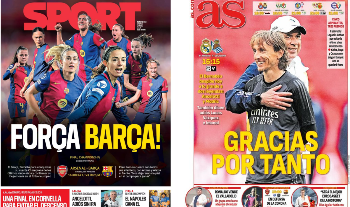 Portadas de la prensa deportiva del 24-05-25
