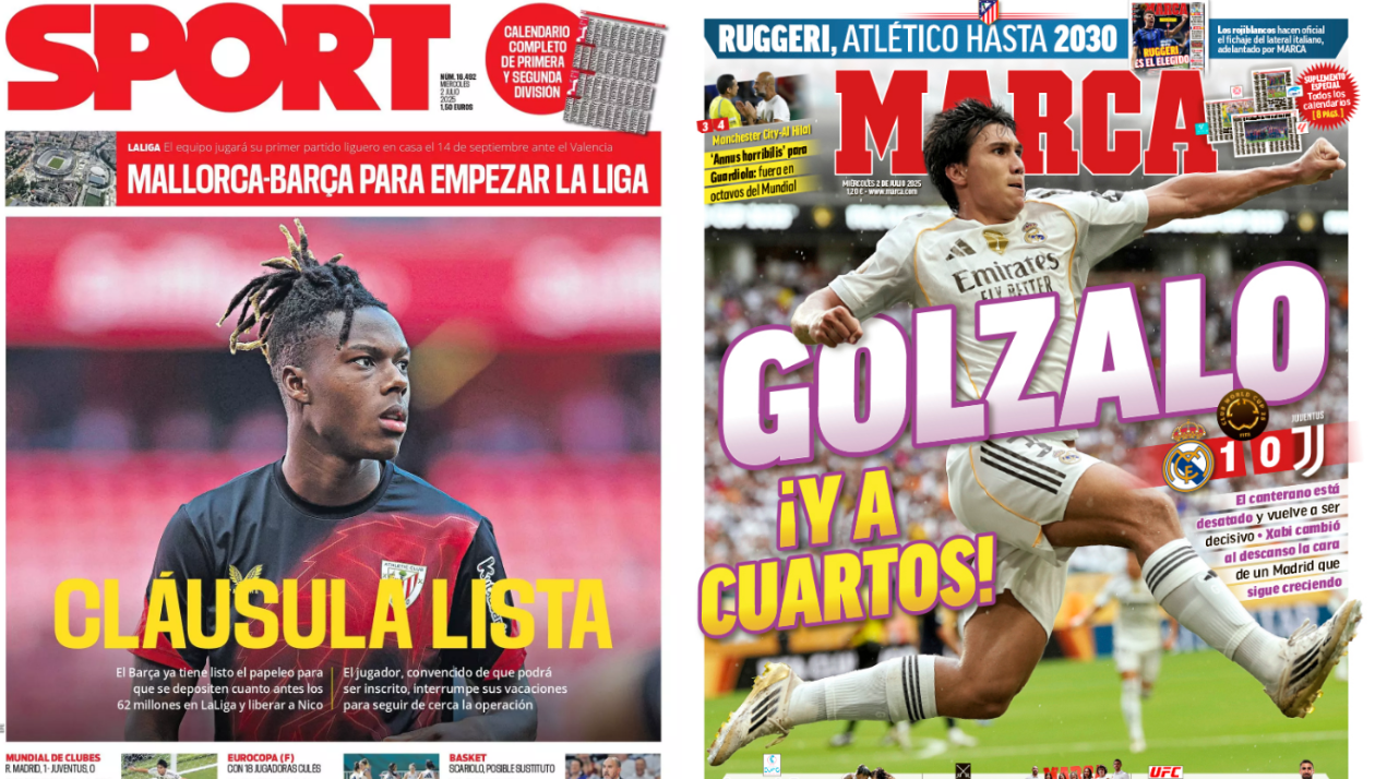 Portadas de la prensa deportiva del 02-07-25