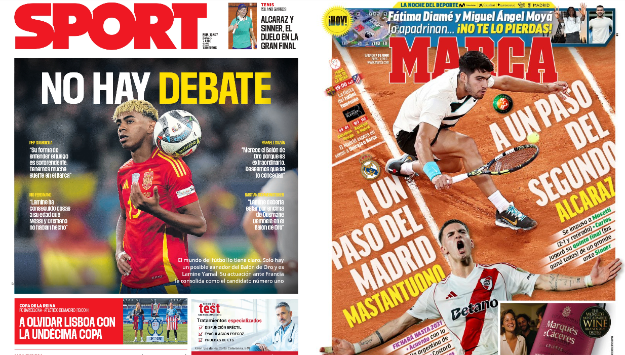 Portadas de la prensa deportiva del 07-06-25