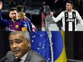Romario préfère voir jouer Messi. Montage/AFP