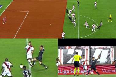 El VAR actuó en dos ocasiones en el Rayo-Sevilla. Captura/BeIn
