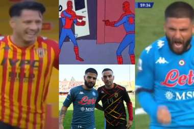 Insigne segna la rete del pareggio. Twitter