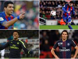 Montage de Messi, Luis Suárez, Alexis Sánchez et Cavani. BeSoccer