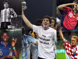 Montage de Messi, Maradona, Pogba, Prosinecki et Raúl. BeSoccer