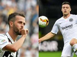 Réunion de Madrid avec l'agent de Pjanic et Jovic. Montage/AFP
