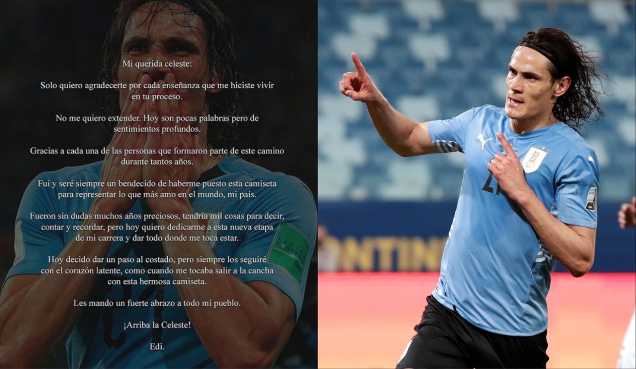 Cavani se retira de Uruguay a un mes de la Copa América